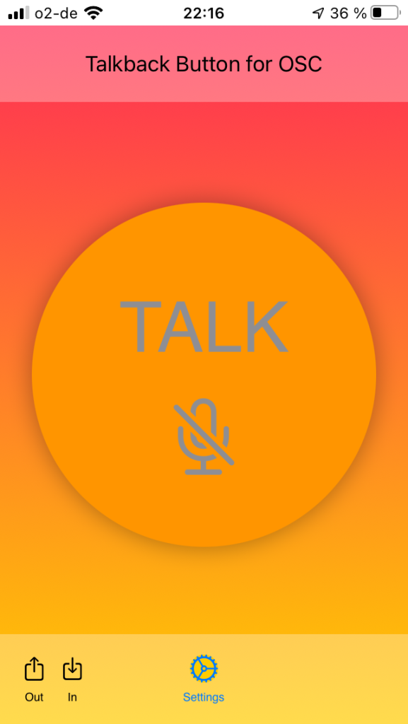 Talk Button for OSC- connected - Talkback Off