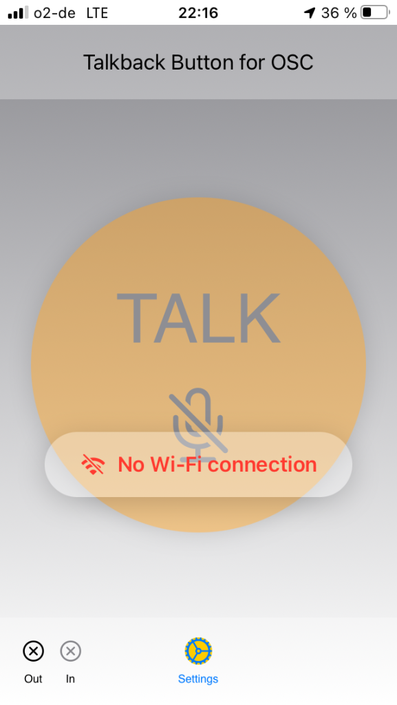 Talk Button for OSC- No WiFi connection
